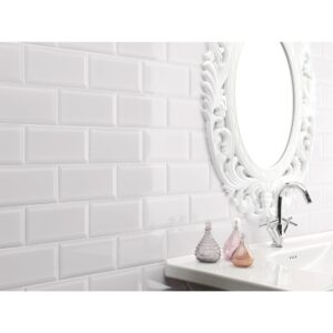 Alternative view of Metro Weiß Facettenfliese10x20cm